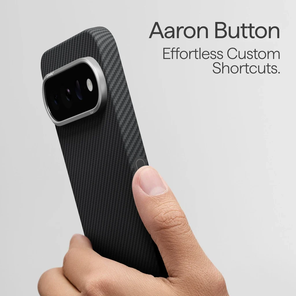 Чохол Pitaka Ultra-Slim Case with Aaron Button for Google Pixel 11 Pro - 600D Black/Grey [Twill]