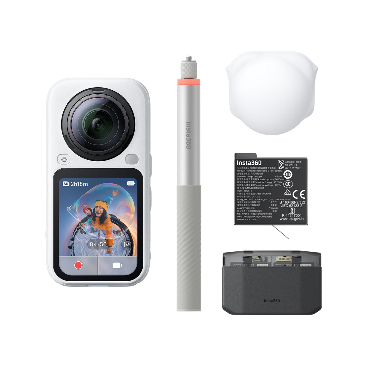 Екшн-камера Insta360 X6 Essentials Bundle - Arctic White (CINSABXA-X604)