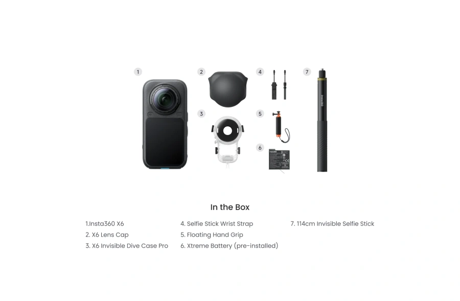 Экшн-камера Insta360 X6 Invisible Dive Bundle - Midnight Black