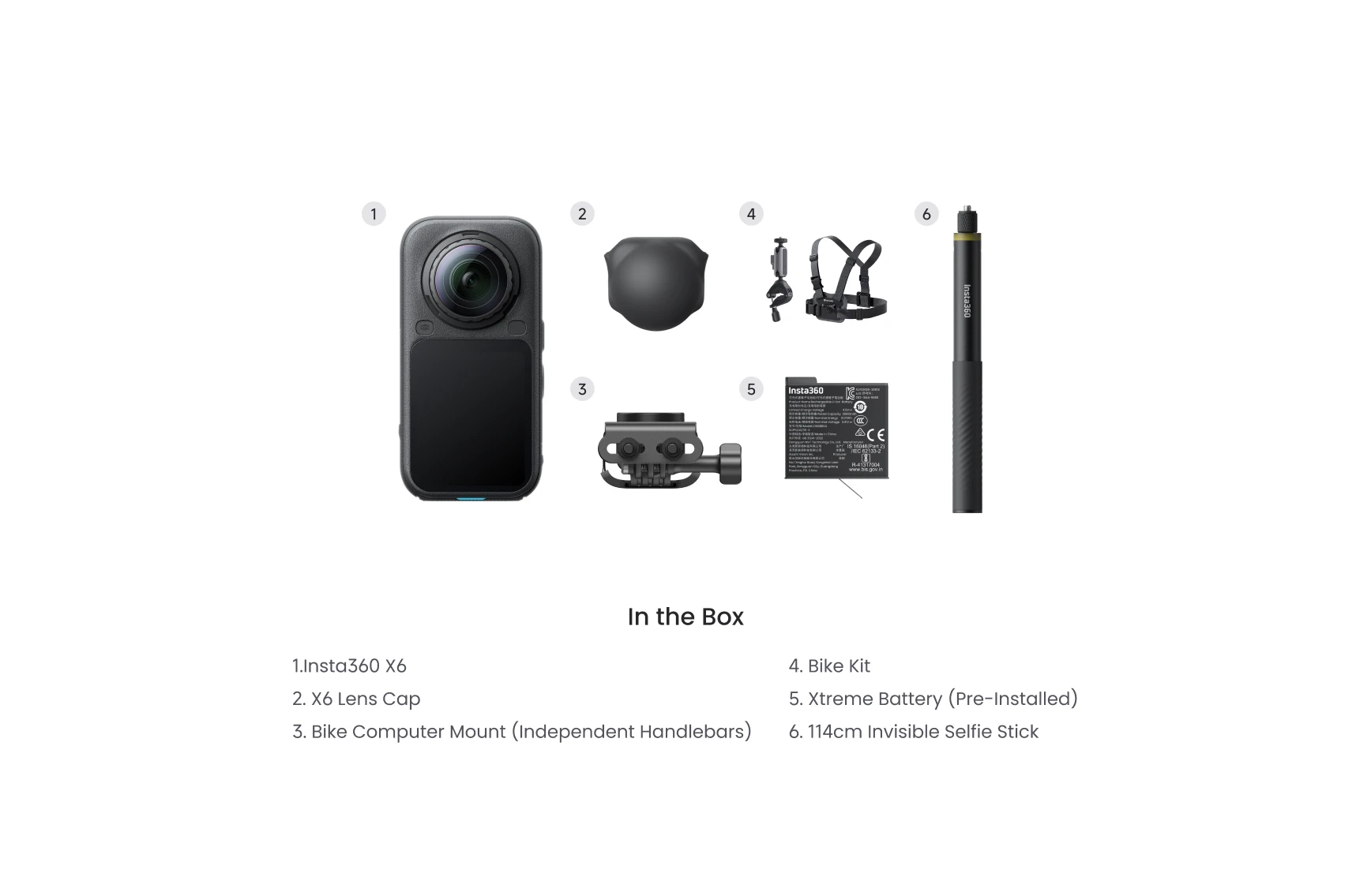 Экшн-камера Insta360 X6 Road Cycling Bundle [Independent] Bundle - Midnight Black