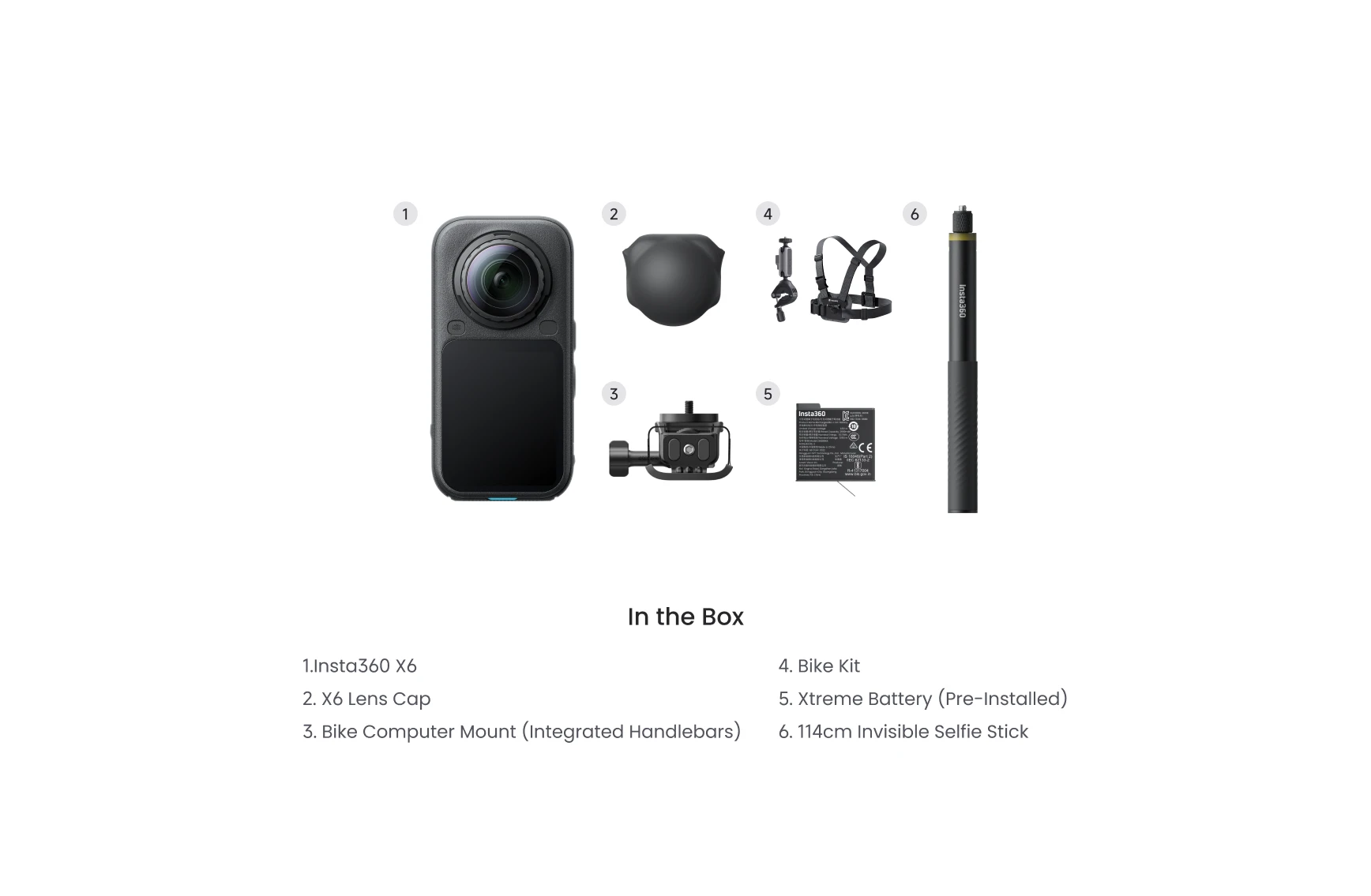 Экшн-камера Insta360 X6 Road Cycling Bundle [Integrated] Bundle - Midnight Black