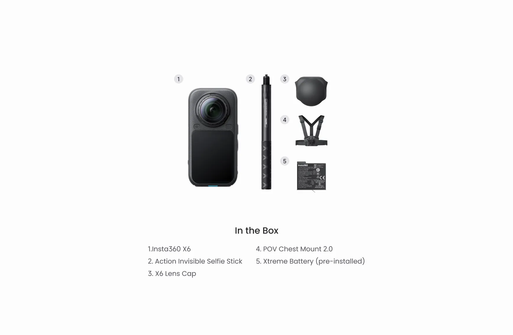 Экшн-камера Insta360 X6 Ski Bundle - Midnight Black