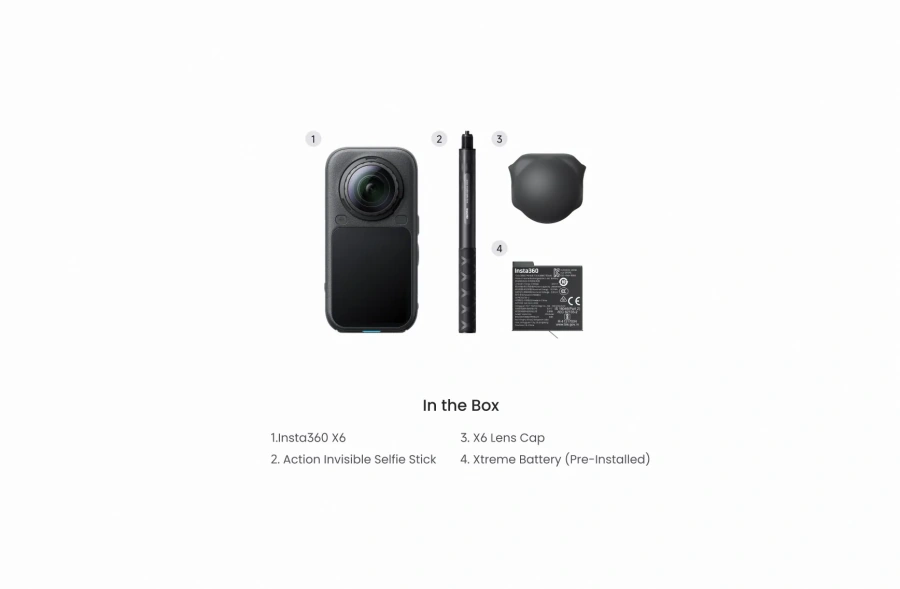 Экшн-камера Insta360 X6 Snowboard Bundle - Midnight Black