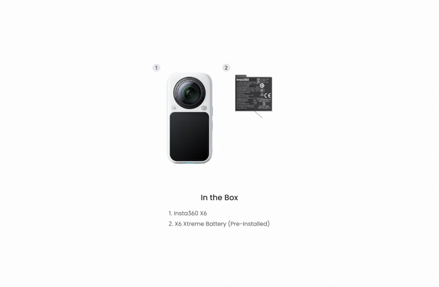 Экшн-камера Insta360 X6 Standard Bundle - Arctic White (CINSABXA-X602)