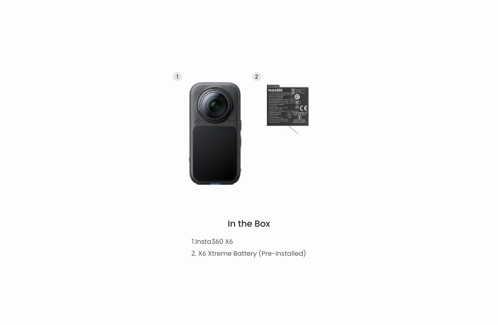 Экшн-камера Insta360 X6 Standard Bundle - Midnight Black (CINSABXA-X601)