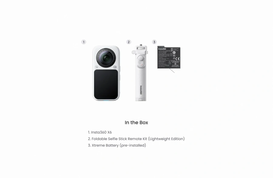 Экшн-камера Insta360 X6 Travel Bundle - Arctic White