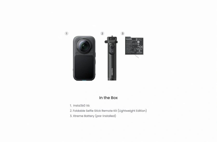 Экшн-камера Insta360 X6 Travel Bundle - Midnight Black