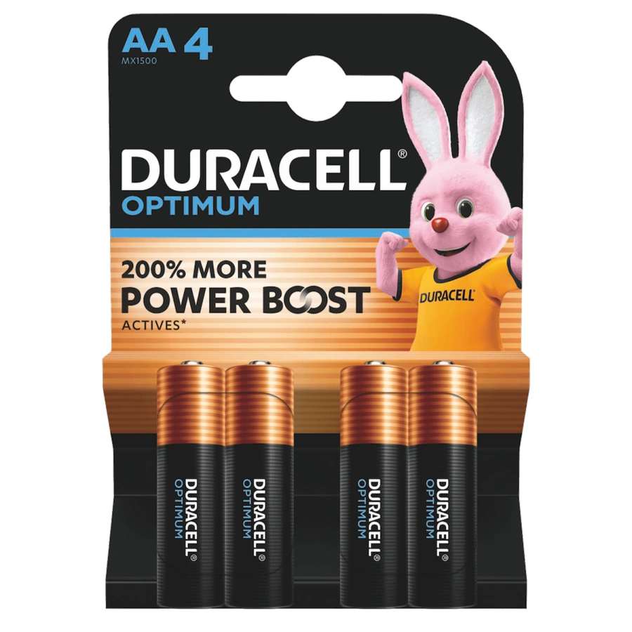 Лужні батарейки Duracell Optimum AA LR06 MN1500 - 4 шт (5020300, 5019314, 5015595)
