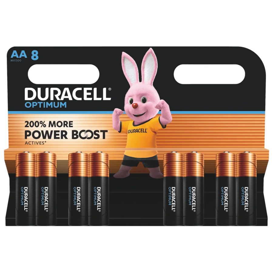 Лужні батарейки Duracell Optimum AA LR06 MN1500 - 8 шт (5019312, 5014726, 5015601)