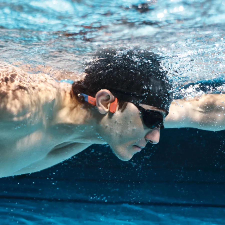 Наушники Shokz OpenSwim Pro Open-Ear Bone Conduction Swimming Headphones - Red (S710-ST-RD)