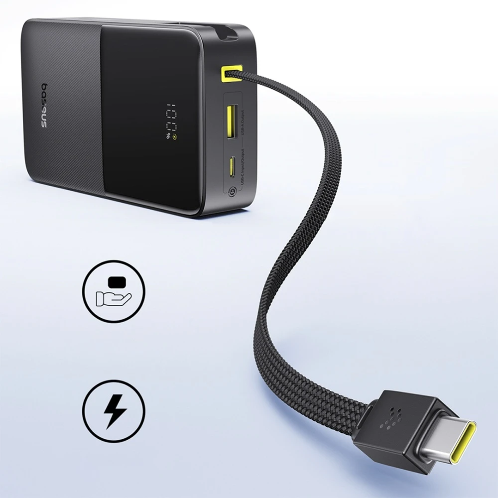 Павербанк со встроенным кабелем Baseus EnerFill FC51 Bipow 2 Pro Power Bank 20000mAh 22.5W - Cosmic Black (E0027701)