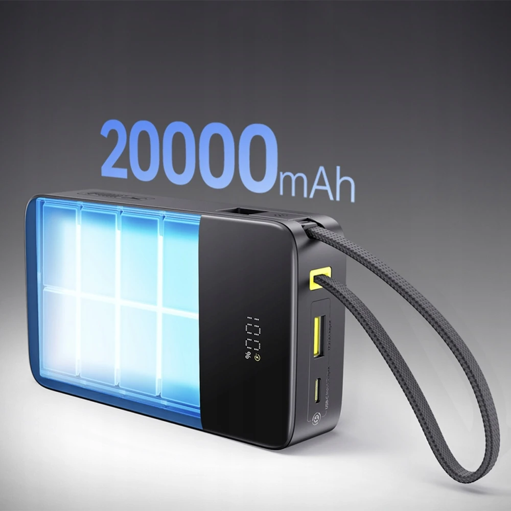 Павербанк со встроенным кабелем Baseus EnerFill FC51 Bipow 2 Pro Power Bank 20000mAh 22.5W - Cosmic Black (E0027701)