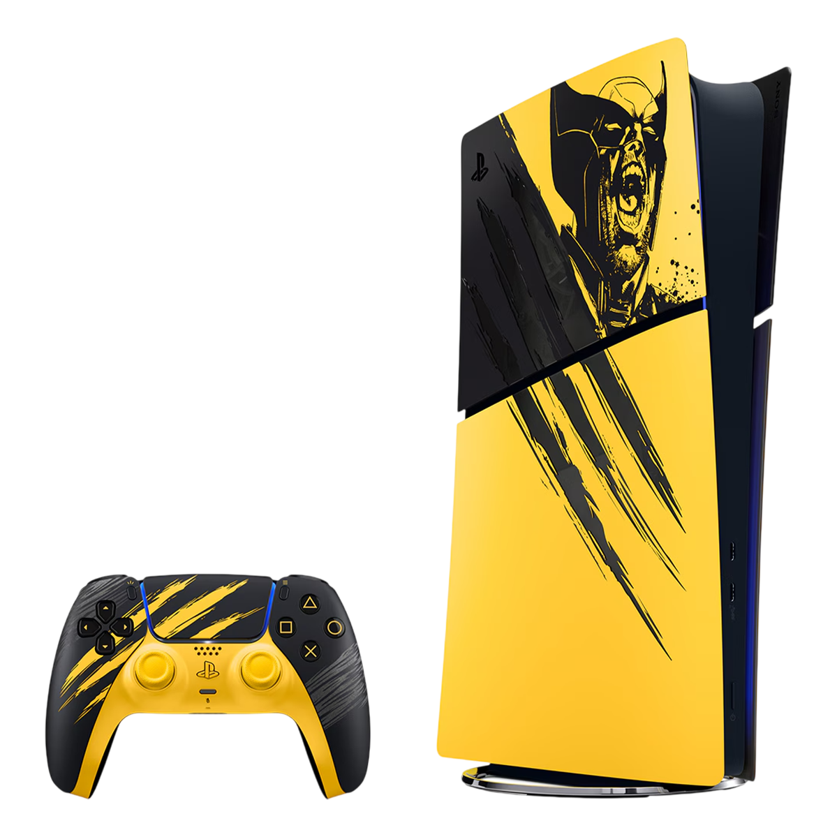 Стаціонарна ігрова приставка Sony PlayStation 5 Slim Digital Edition 825GB - Marvel’s Wolverine Battle Yellow Limited Edition Bundle
