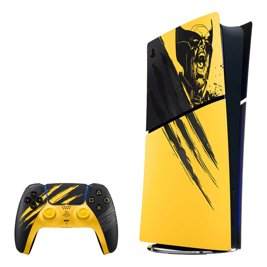 Стаціонарна ігрова приставка Sony PlayStation 5 Slim Digital Edition 825GB - Marvel’s Wolverine Battle Yellow Limited Edition Bundle
