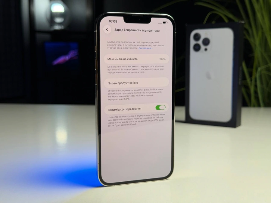 ВЖИВАНИЙ Б/У Apple iPhone 13 Pro Max 128GB Silver (MLKM3, MLL73) - Стан: гарний | Акумулятор: 100% | Комплектація: повний | Гарантія: 3 міс.