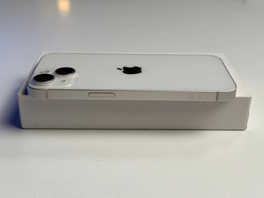 ВЖИВАНИЙ Б/У Apple iPhone 14 256GB Starlight (MPW43) - Состояние: хороший | Аккумулятор: 100% | Комплектация: полный | Гарантия: 3 мес.