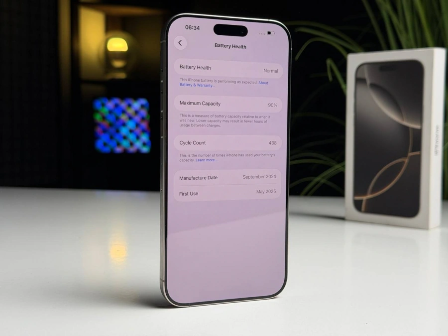ВЖИВАНИЙ Б/У Apple iPhone 16 Pro Max 256GB Natural Titanium (MYWY3) - Состояние: хороший | Аккумулятор: 90% | Комплектация: полный | Гарантия: 3 мес.