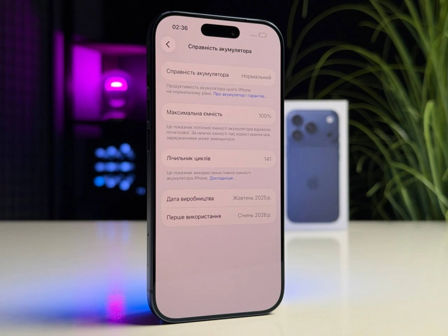 ВЖИВАНИЙ Б/У Apple iPhone 17 Pro 256GB Deep Blue (MG8J4) - Состояние: хороший | Аккумулятор: 100% | Комплектация: повний | Гарантия: 3 мес.