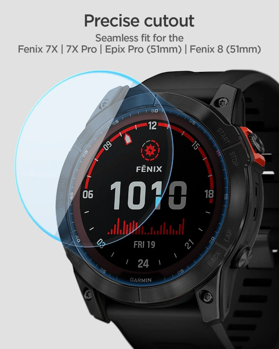 Защитное стекло Spigen GLAS.tR EZ Fit for Garmin Fenix 7X/Fenix 8 Pro/Fenix 8 [51mm] (AGL04633)