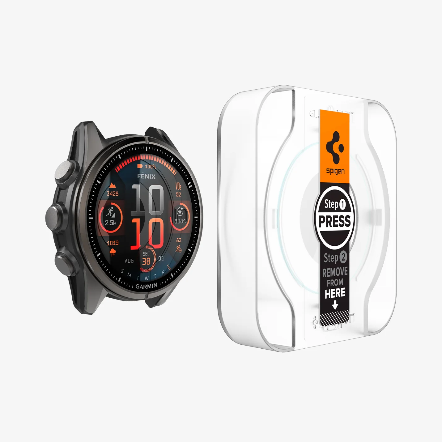 Защитное стекло Spigen GLAS.tR EZ Fit for Garmin Fenix 8 [43mm] (AGL09159)