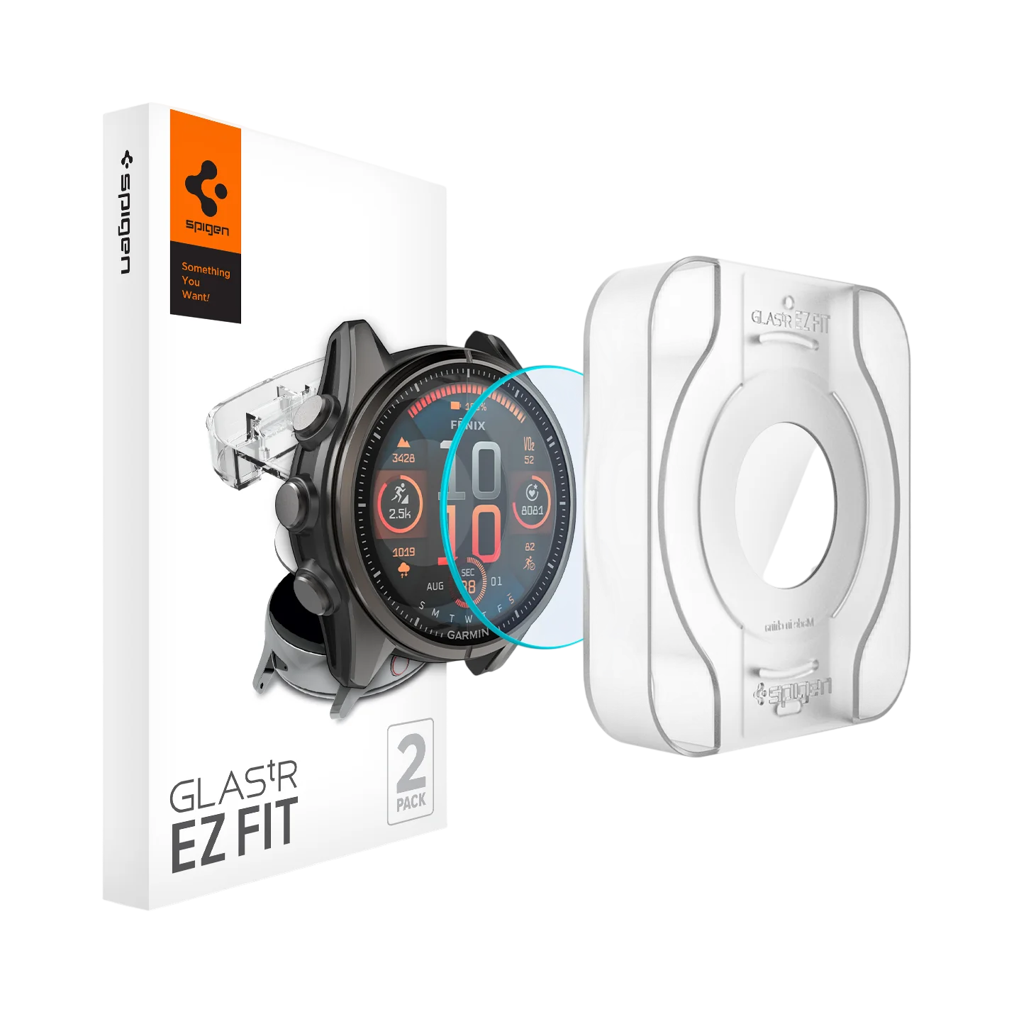 Защитное стекло Spigen GLAS.tR EZ Fit for Garmin Fenix 8 [43mm] (AGL09159)