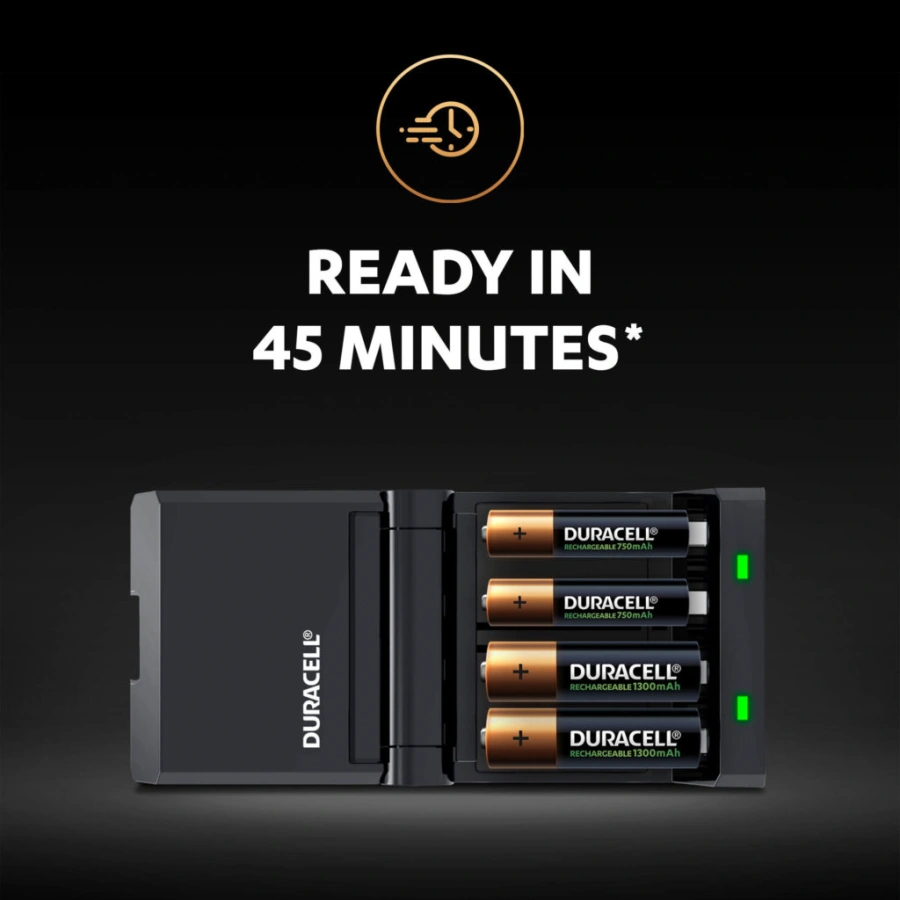Зарядний пристрій Duracell Hi-Speed Charger CEF27 + 2×AA HR6 1300mAh + 2×AAA HR03 750mAh (5007500)