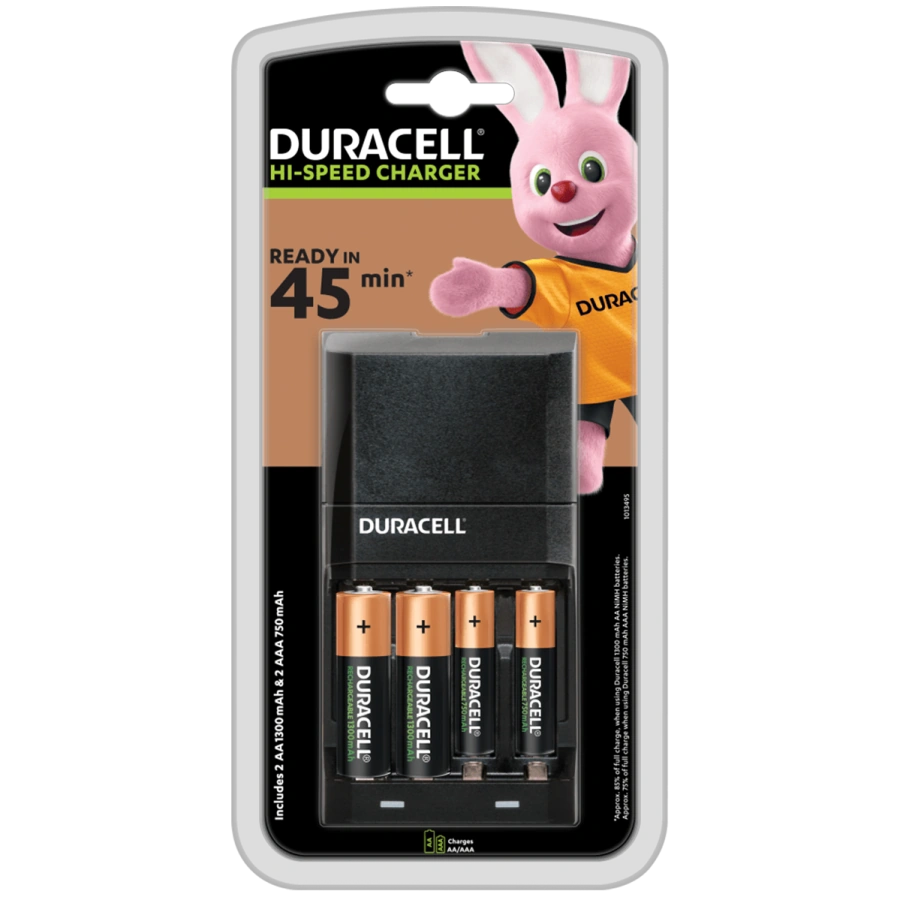 Зарядний пристрій Duracell Hi-Speed Charger CEF27 + 2×AA HR6 1300mAh + 2×AAA HR03 750mAh (5007500)
