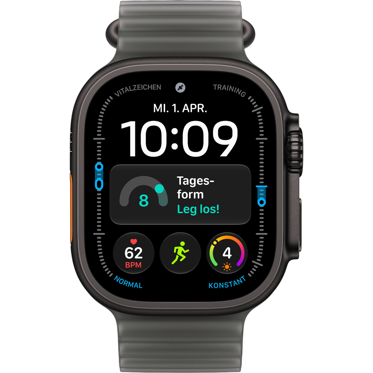 AApple Watch Ultra 4 GPS + Cellular 49mm Black Titanium Case with Translucent Black Ocean Band (MJAY4)