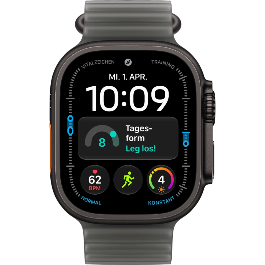 AApple Watch Ultra 4 GPS + Cellular 49mm Black Titanium Case with Translucent Black Ocean Band (MJAY4)