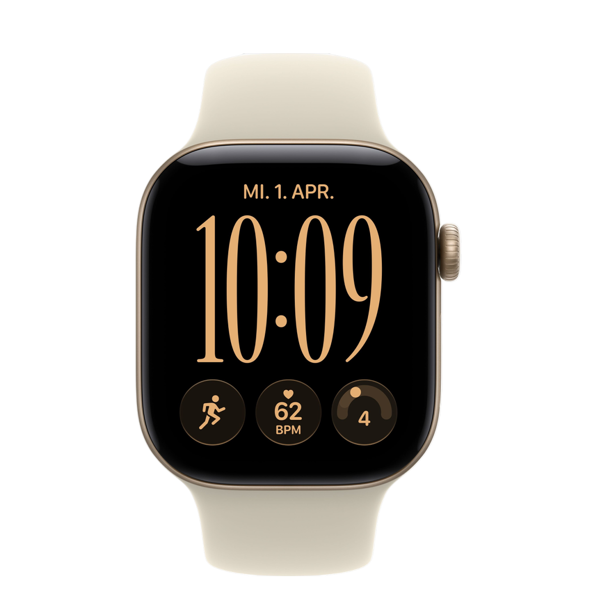Apple Watch Series 12 GPS 42mm Light Gold Aluminum Case with Sand Sport Band - M/L (MJEE4)