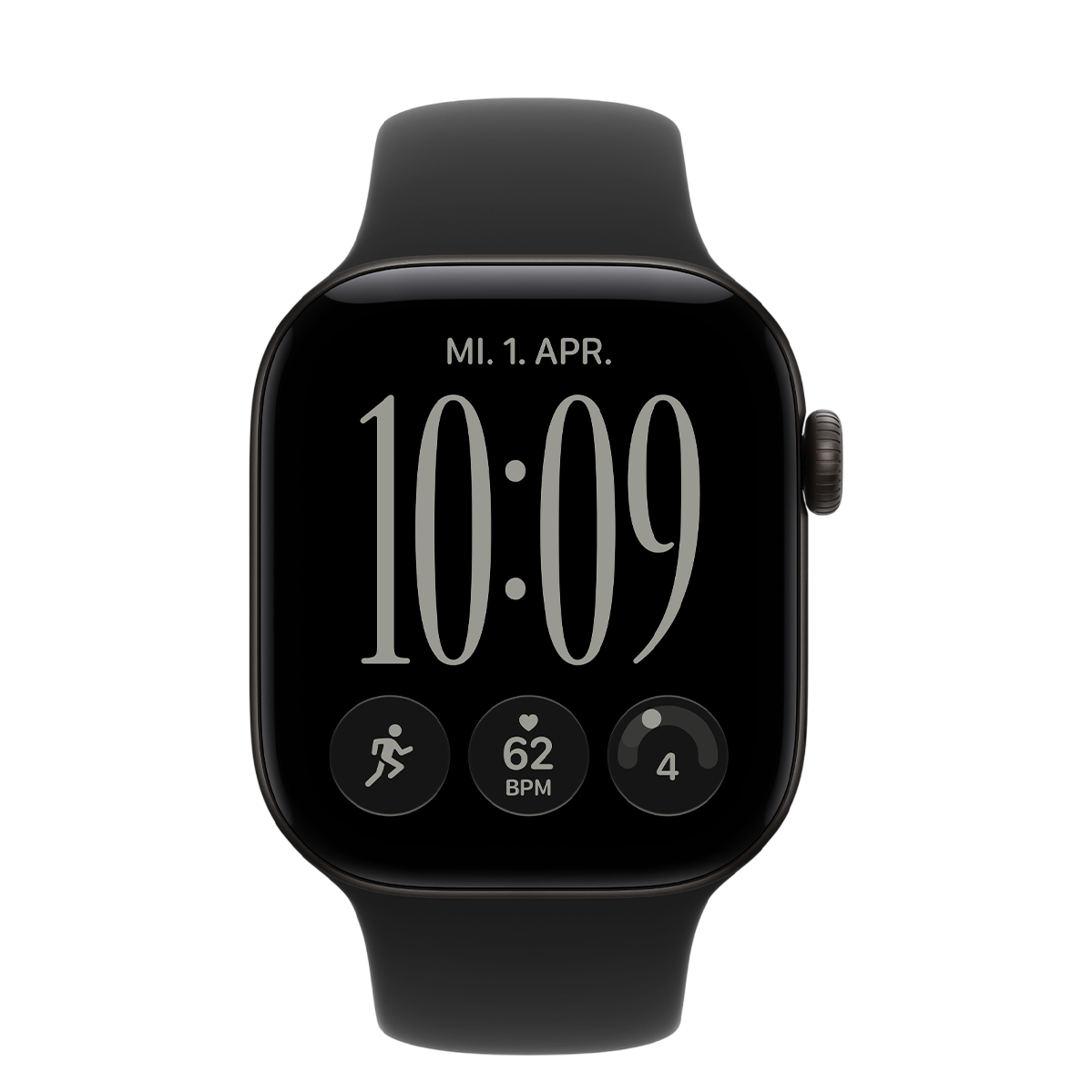 Apple Watch Series 12 GPS 42mm Black Aluminum Case with Black Sport Band - S/M (MJEA4)