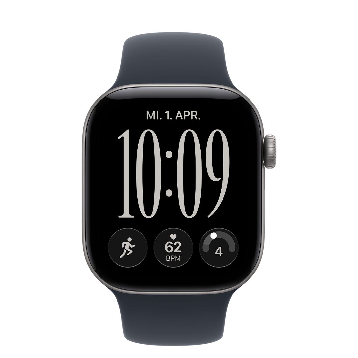 Apple Watch Series 12 GPS 42mm Space Gray Aluminum Case with Navy Blue Sport Band - S/M (MJE74)