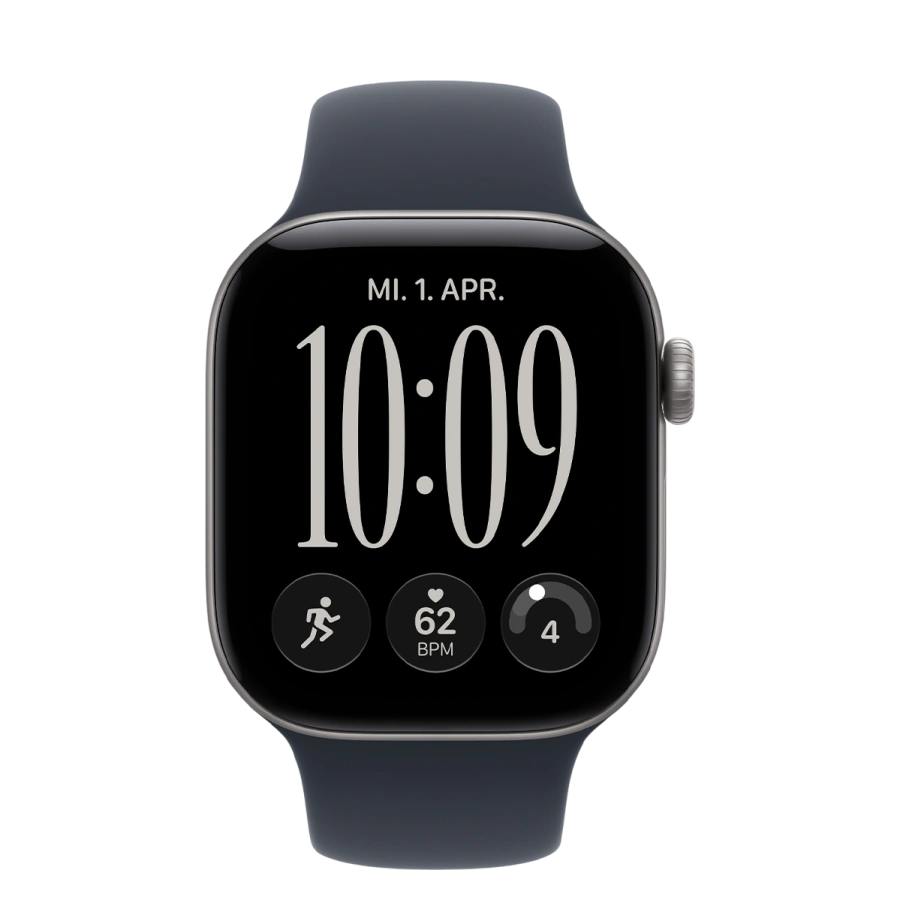 Apple Watch Series 12 GPS 42mm Space Gray Aluminum Case with Navy Blue Sport Band - S/M (MJE74)