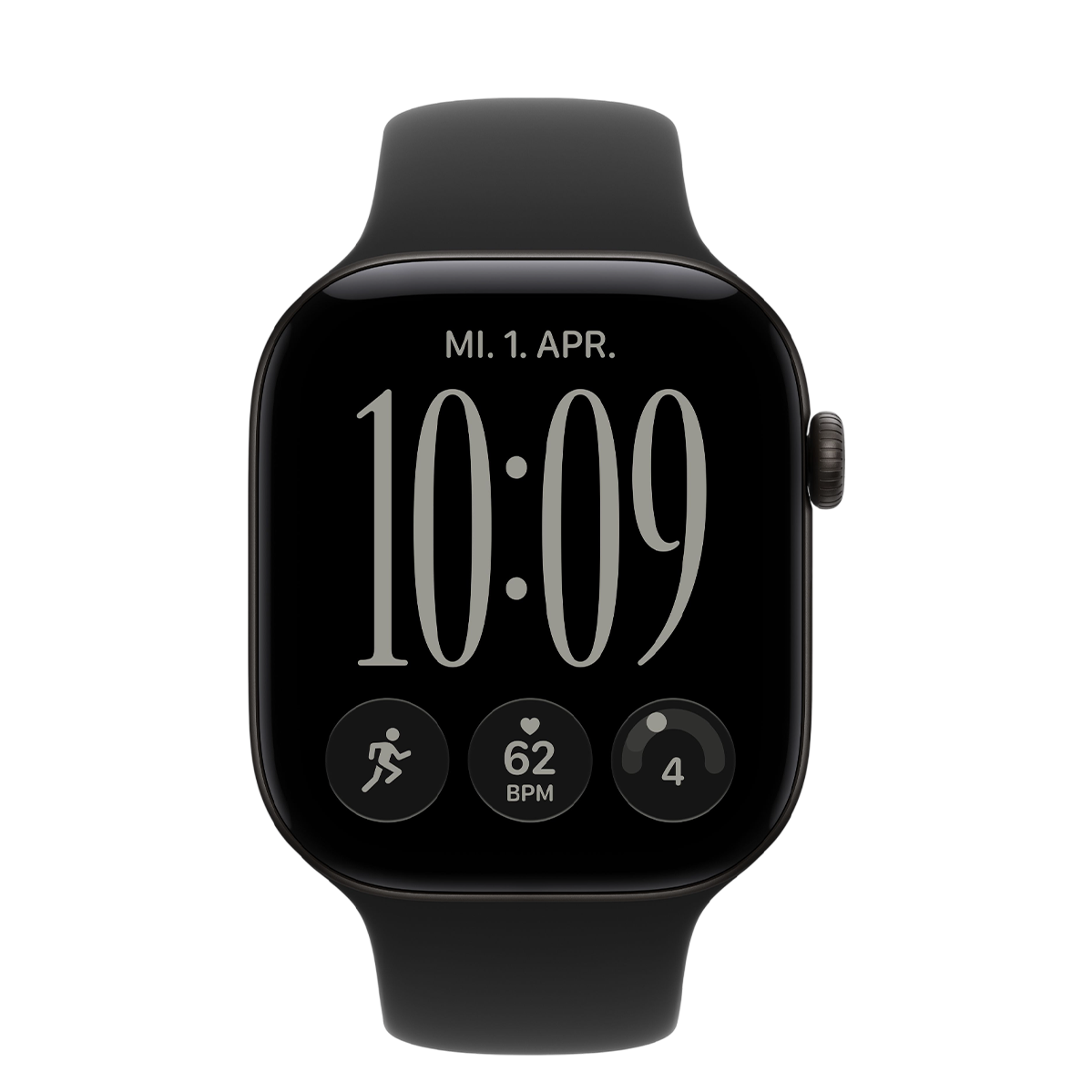 Apple Watch Series 12 GPS 46mm Black Aluminum Case with Black Sport Band - S/M (MJEK4)