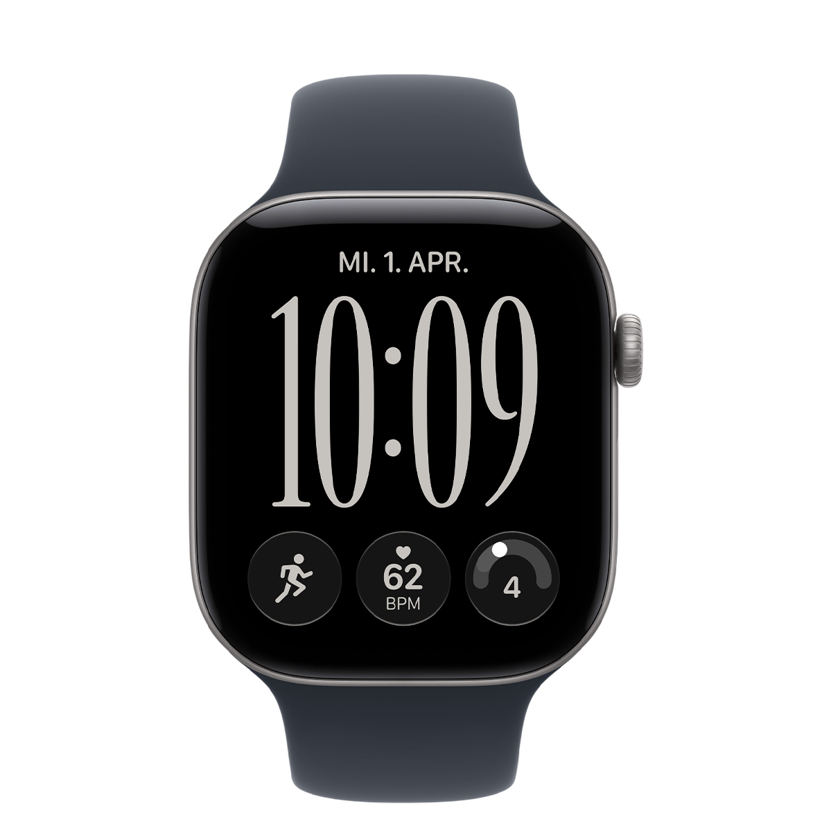Apple Watch Series 12 GPS 46mm Space Gray Aluminum Case with Navy Blue Sport Band - S/M (MJEH4)