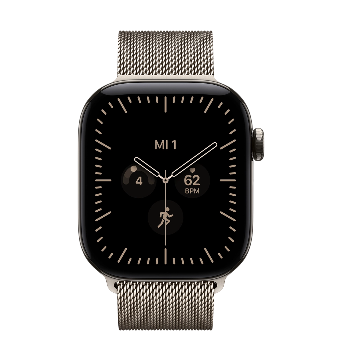 Apple Watch Series 12 GPS + Cellular 42mm Natural Titanium Case with Natural Milanese Loop (MJGH4)