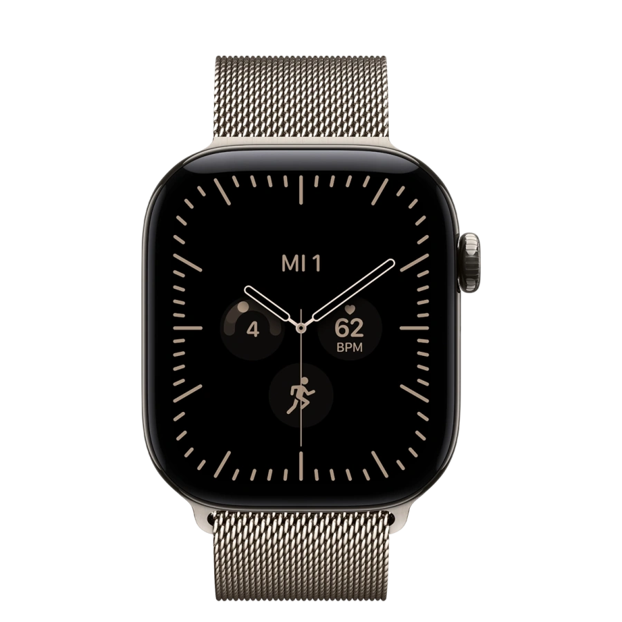 Apple Watch Series 12 GPS + Cellular 42mm Natural Titanium Case with Natural Milanese Loop (MJGH4)