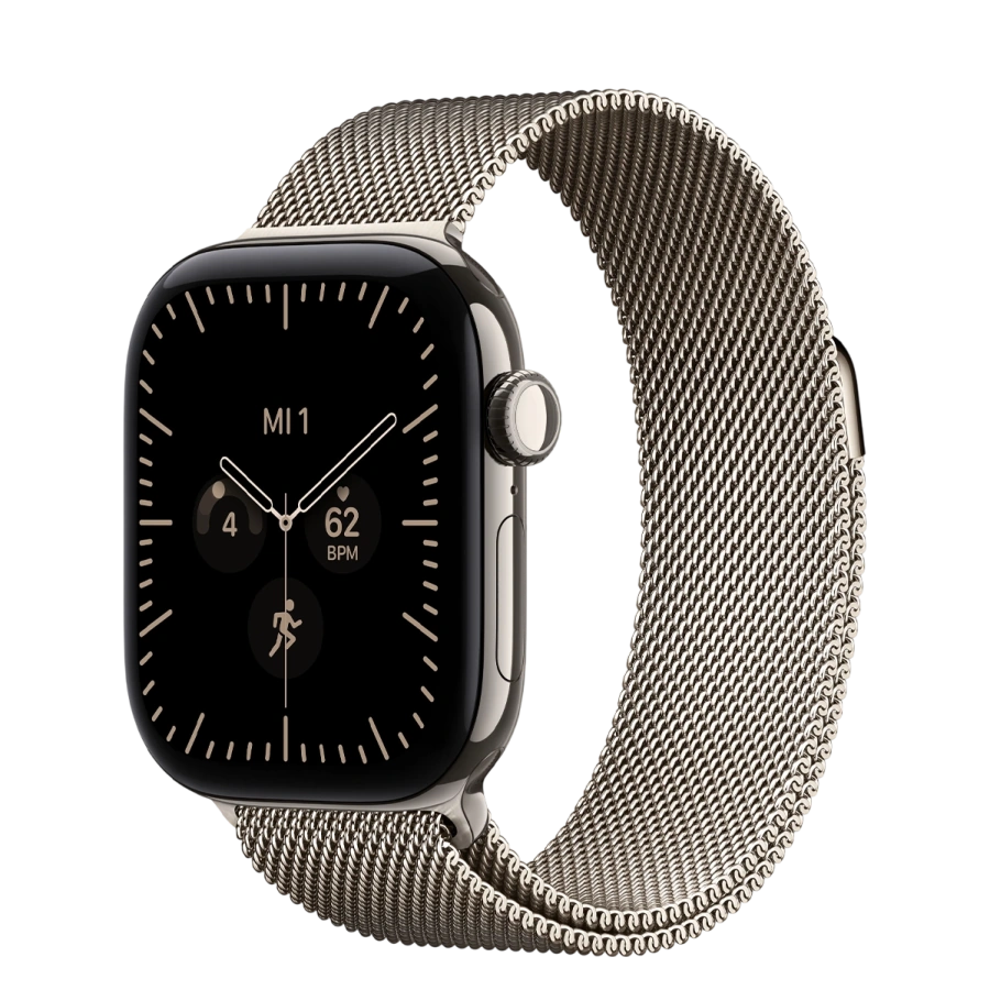 Apple Watch Series 12 GPS + Cellular 42mm Natural Titanium Case with Natural Milanese Loop (MJGH4)