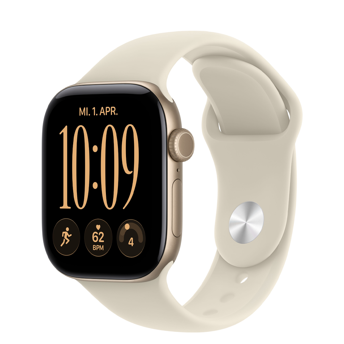 Apple Watch Series 12 GPS 42mm Light Gold Aluminum Case with Sand Sport Band - M/L (MJEE4)