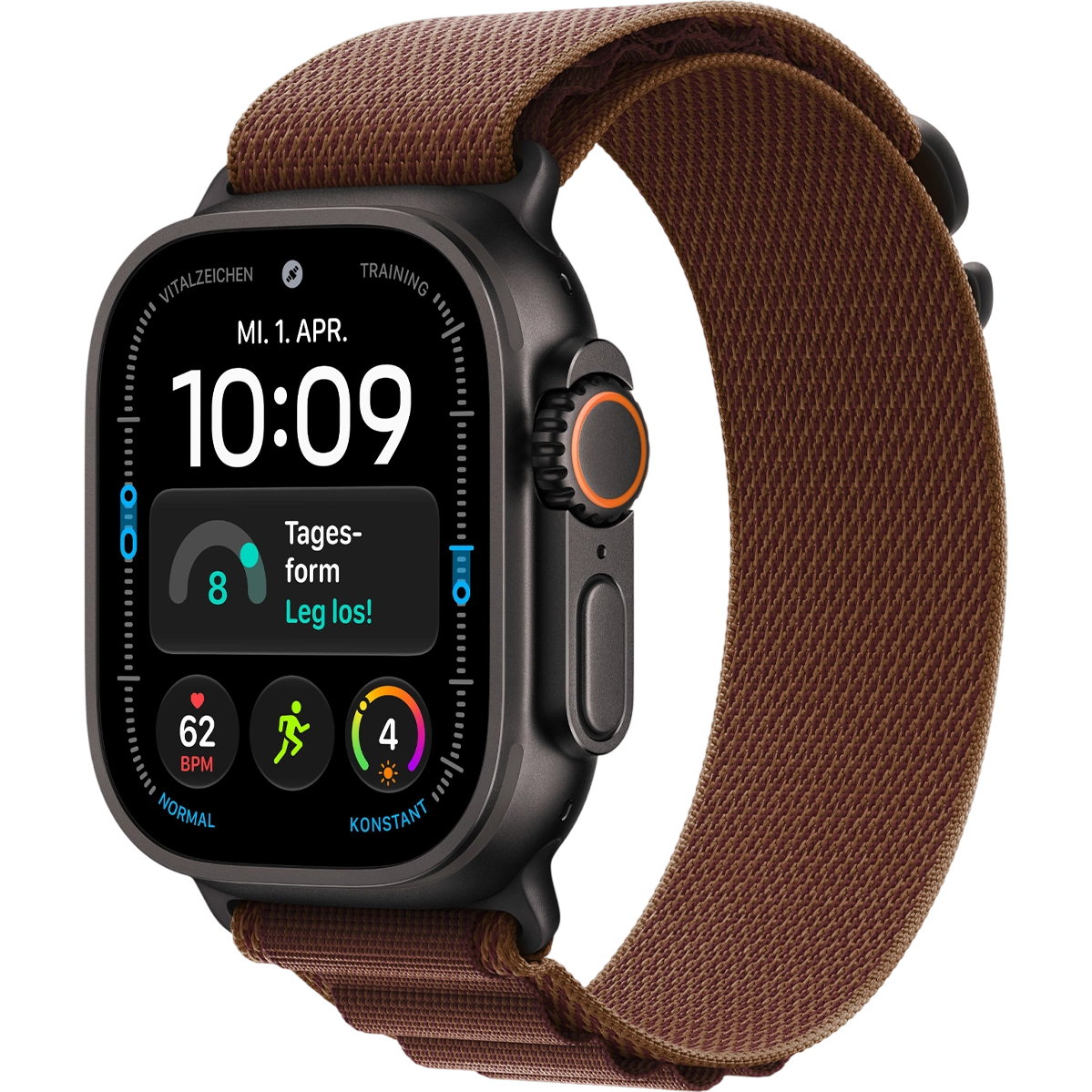 Apple Watch Ultra 4 GPS + Cellular 49mm Black Titanium Case with Burgundy Alpine Loop - Large (MJC24)