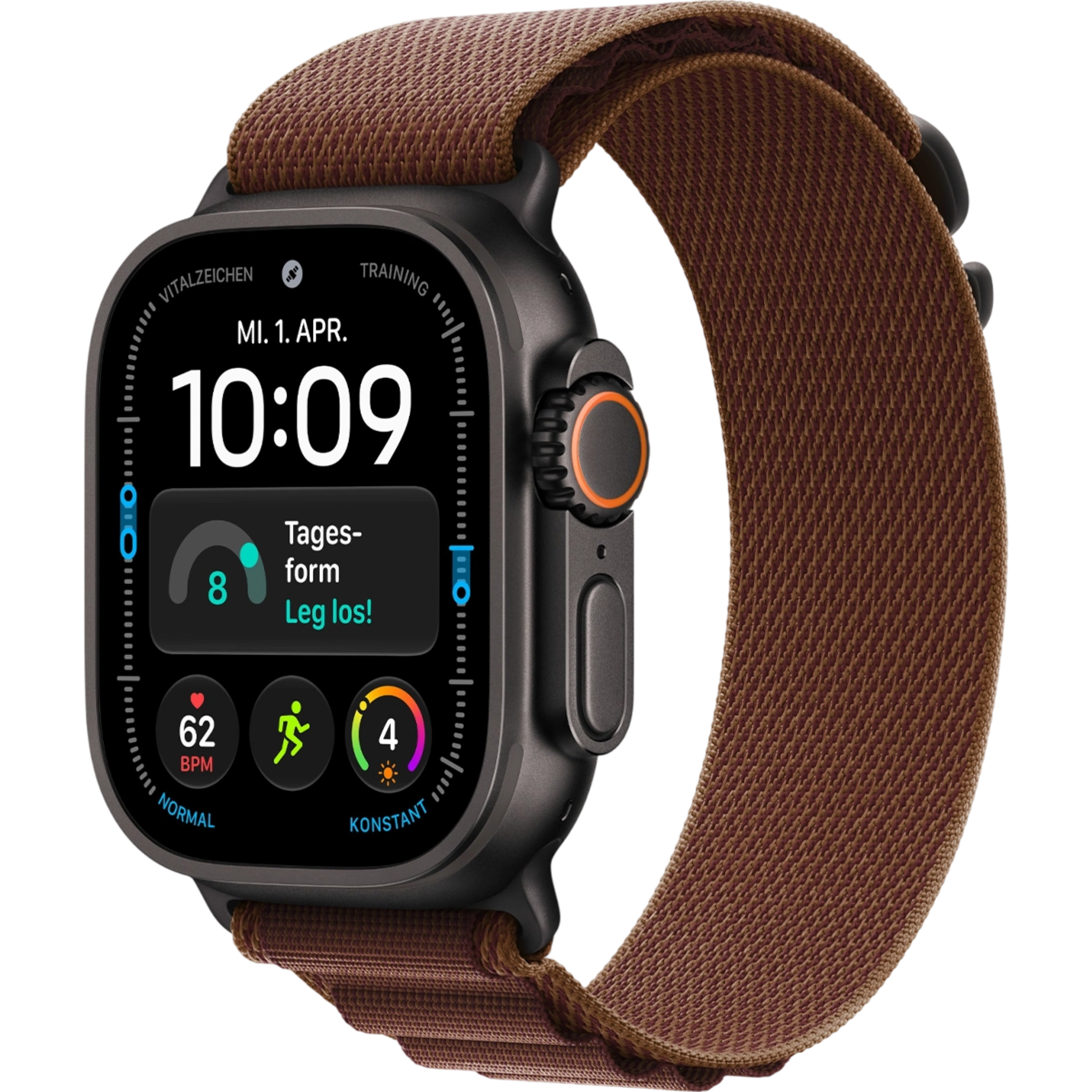 Apple Watch Ultra 4 GPS + Cellular 49mm Black Titanium Case with Burgundy Alpine Loop - Small (MJC04)