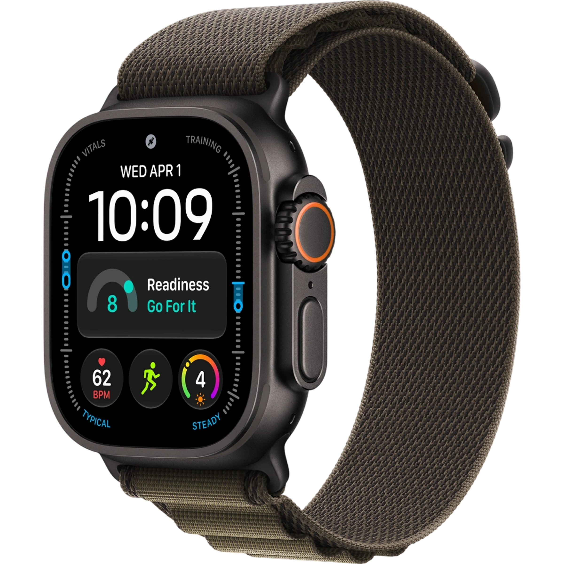Apple Watch Ultra 4 GPS + Cellular 49mm Black Titanium Case with Dark Olive Alpine Loop - Small (MJCT4+MKDW4) Apple Watch Ultra 4 GPS + Cellular 49mm Black Titanium Case with Dark Olive Alpine Loop - Small (MJCT4+MKDW4)
