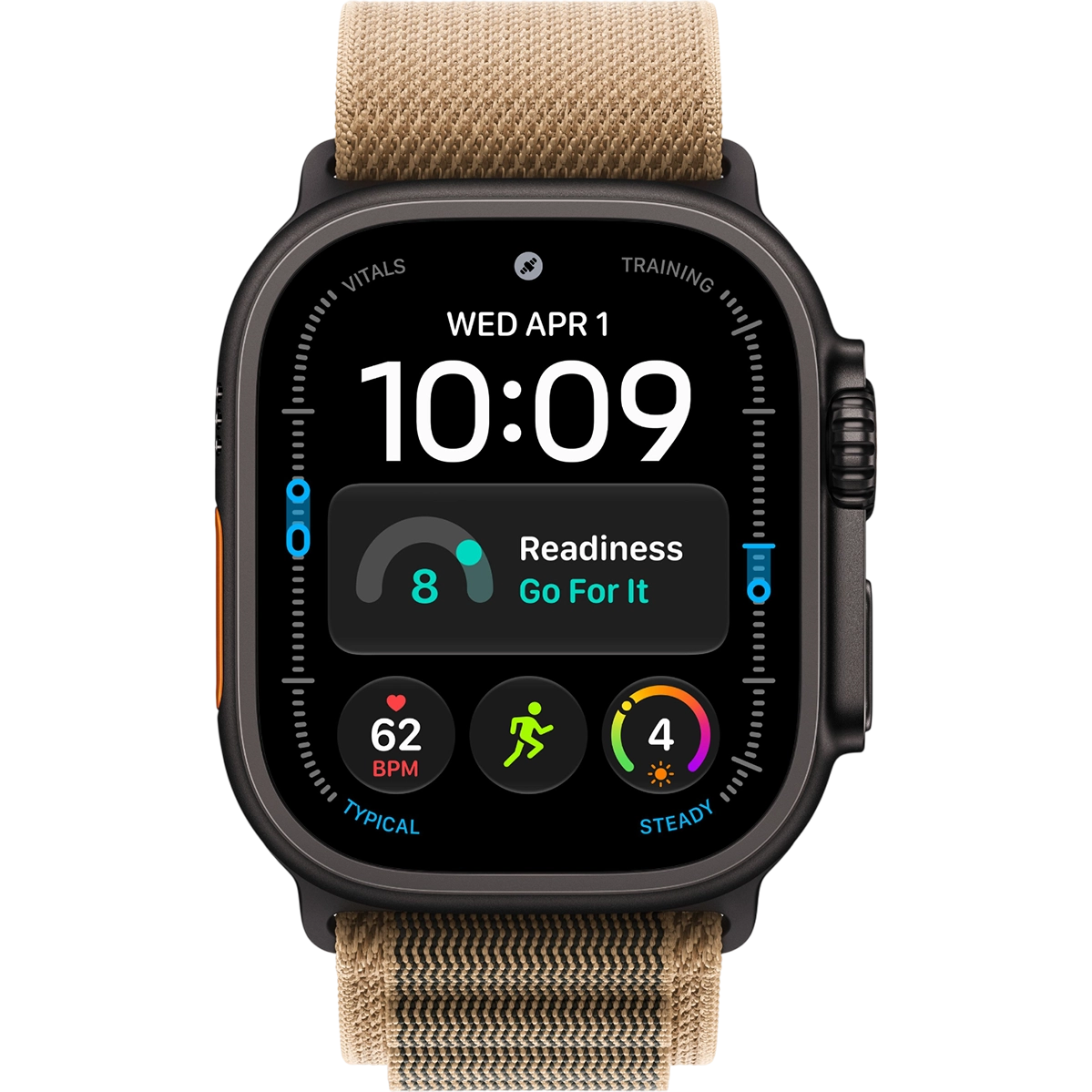 Apple Watch Ultra 4 GPS + Cellular 49mm Black Titanium Case with Desert Alpine Loop - Small (MJCT4+MKF34)