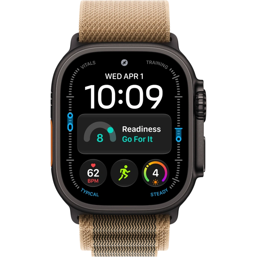 Apple Watch Ultra 4 GPS + Cellular 49mm Black Titanium Case with Desert Alpine Loop - Small (MJCT4+MKF34)