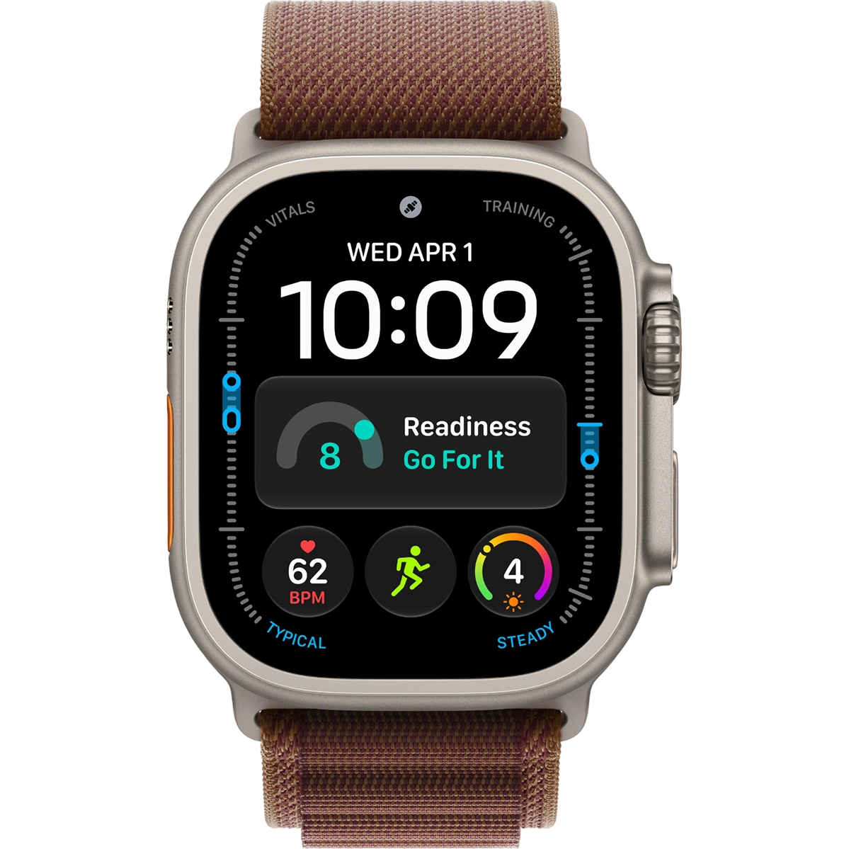 Apple Watch Ultra 4 GPS + Cellular 49mm Natural Titanium Case with Burgundy Alpine Loop - Medium (MJCR4+MK7E4)