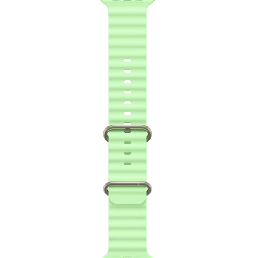 Apple Watch Ultra 4 GPS + Cellular 49mm Natural Titanium Case with Neon Green Ocean Band (MJCR4+MGCF4)