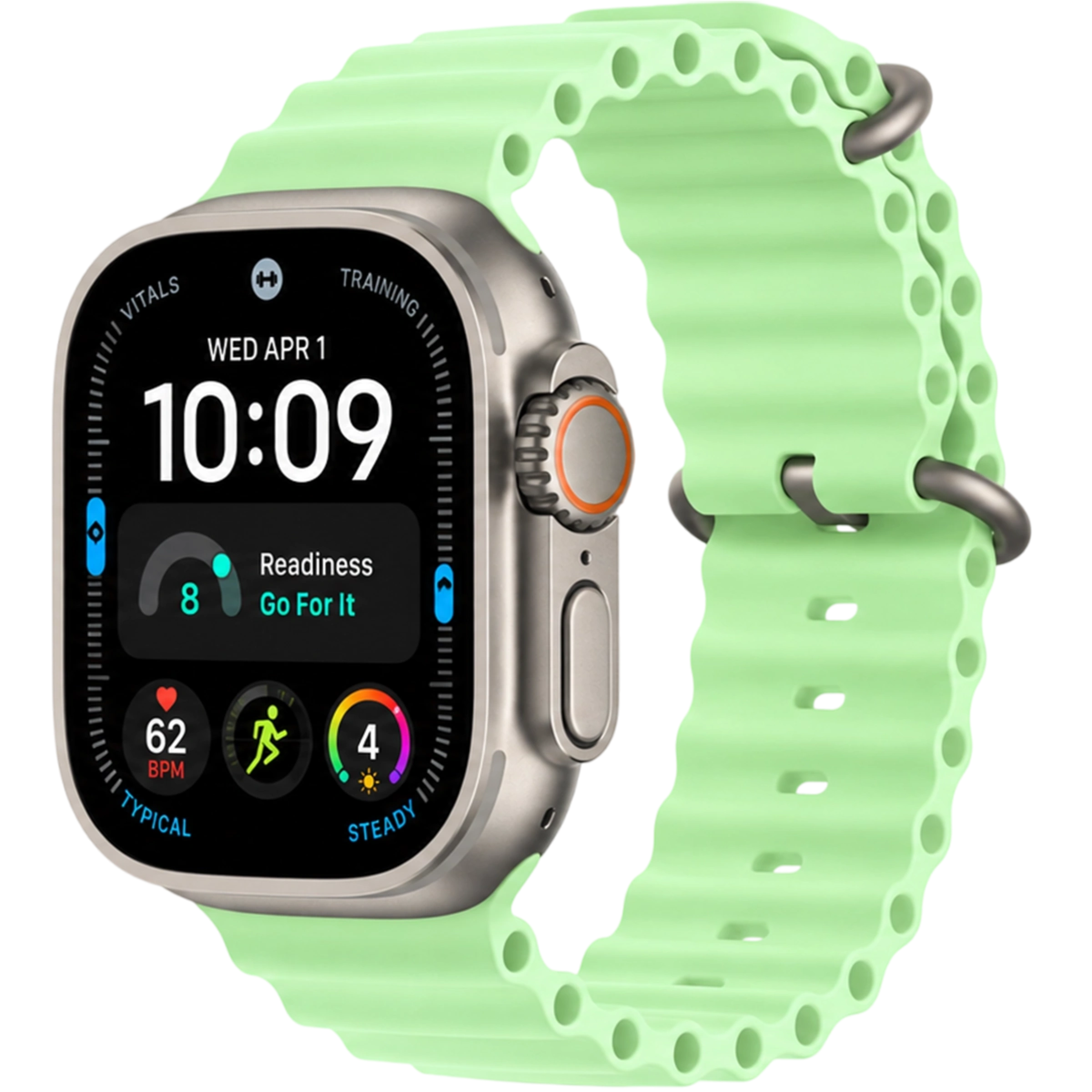 Apple Watch Ultra 4 GPS + Cellular 49mm Natural Titanium Case with Neon Green Ocean Band (MJCR4+MGCF4) Apple Watch Ultra 4 GPS + Cellular 49mm Natural Titanium Case with Neon Green Ocean Band (MJCR4+MGCF4)