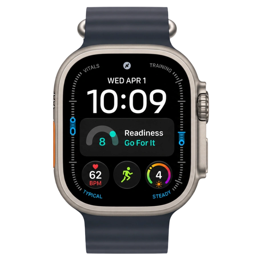 Apple Watch Ultra 4 GPS + Cellular 49mm Natural Titanium Case with Navy Ocean Band (MJCR4+MXTH3)