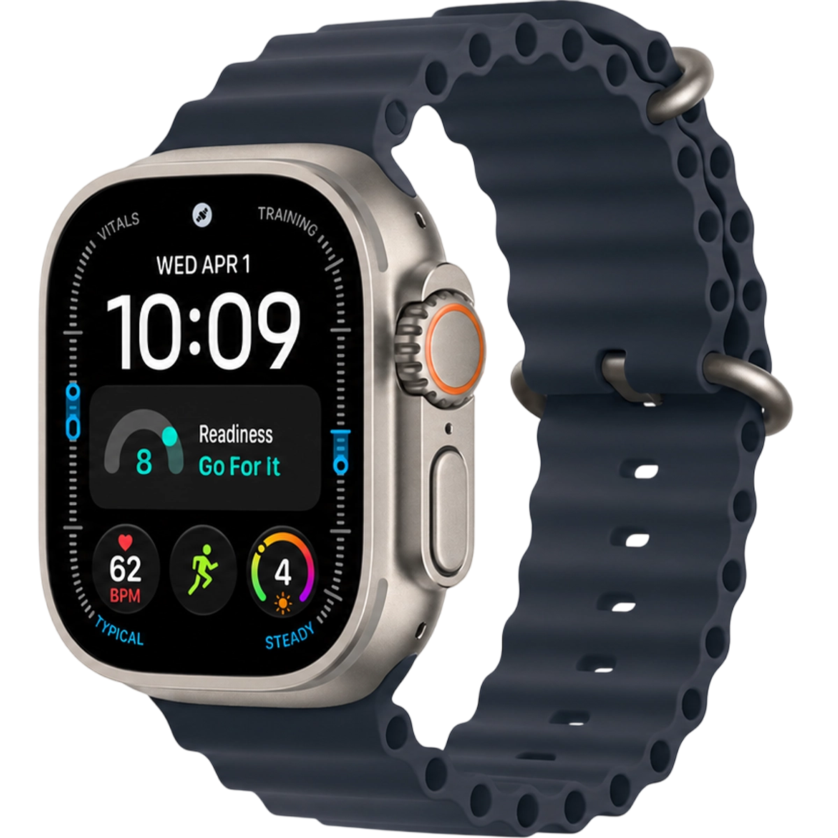 Apple Watch Ultra 4 GPS + Cellular 49mm Natural Titanium Case with Navy Ocean Band (MJCR4+MXTH3)