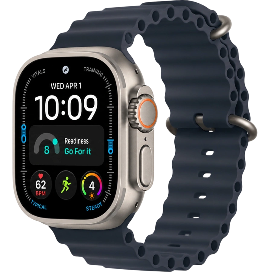 Apple Watch Ultra 4 GPS + Cellular 49mm Natural Titanium Case with Navy Ocean Band (MJCR4+MXTH3)